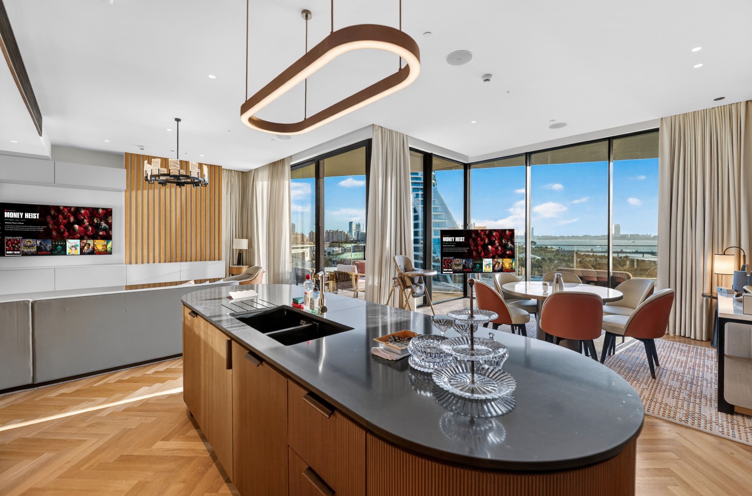 Modern apartment kitchen real estate visual optimization styling detail close shot