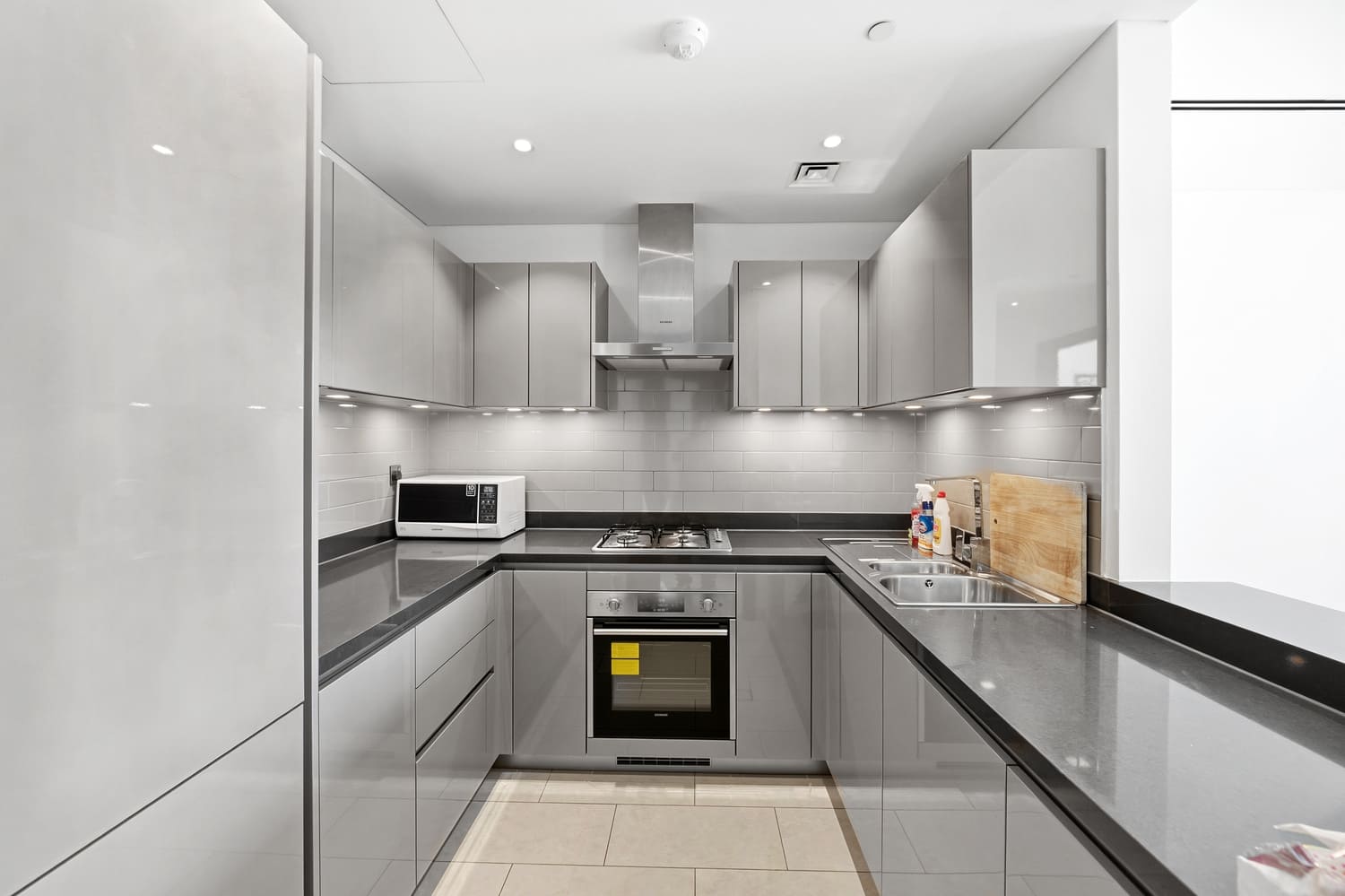 Modern kitchen in Sobha Hartland holiday home