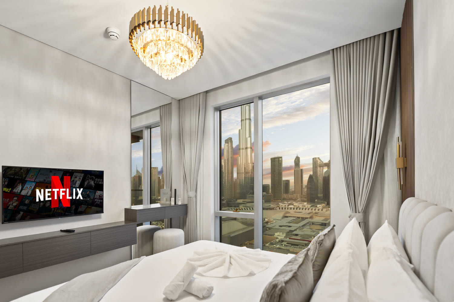 Spacious guest bedroom layout optimized for Airbnb family bookings at Vida Tower 2 Downtown Dubai